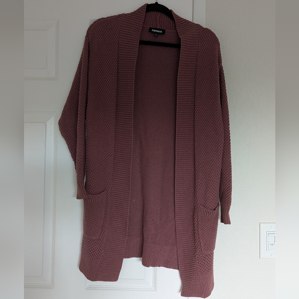Express Mauve Textured Cardigan